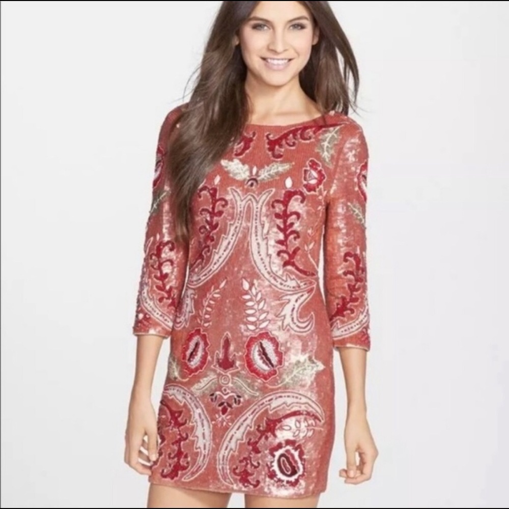 COPY - Needle and Thread Pink Tapestry Sequin Minidress - Picture 3 of 8